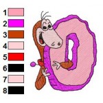 Alphabets O With The Flintstones Embroidery Design 1